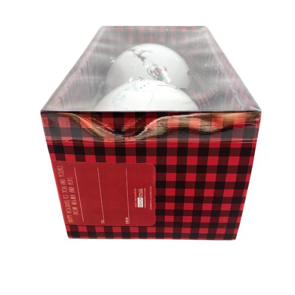 RAE DUNN. Santa Claus and Snowman Glass Christmas Ornaments-Gift Set - Picture 8 of 11